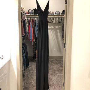 Long black cocktail dress